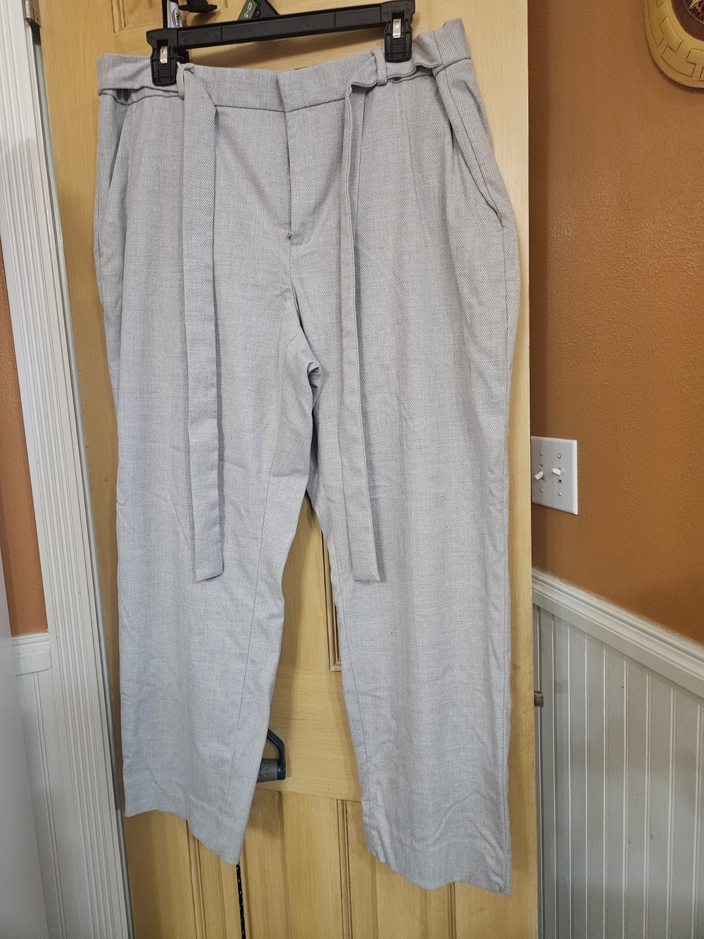 Banana Republic Light Gray Women's Tie-Waist Dress Pants